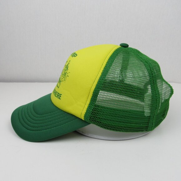 Stranger Things Camp Know Where '85 Snapback Trucker Hat Cap Green Yellow - Picture 2 of 10